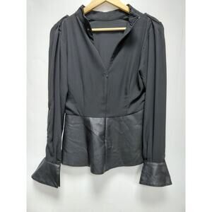 Gracia T30660 Black Blouse Solid Long Sleeve Size S